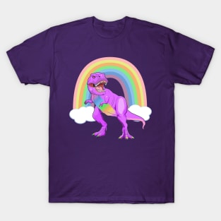 Pride T Rex Dinosaur LGBTQ Ally Rainbow T-Shirt